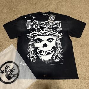 Mercy Black Graphic Tee with Skull Design